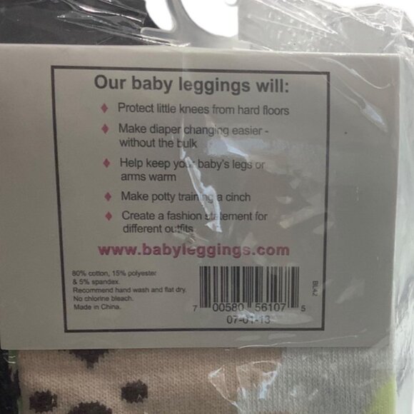 Baby Leggings Monkey Print Soft Cotton Blend One Size Fits Most Infants Toddlers - Picture 2 of 2